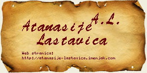 Atanasije Lastavica vizit kartica